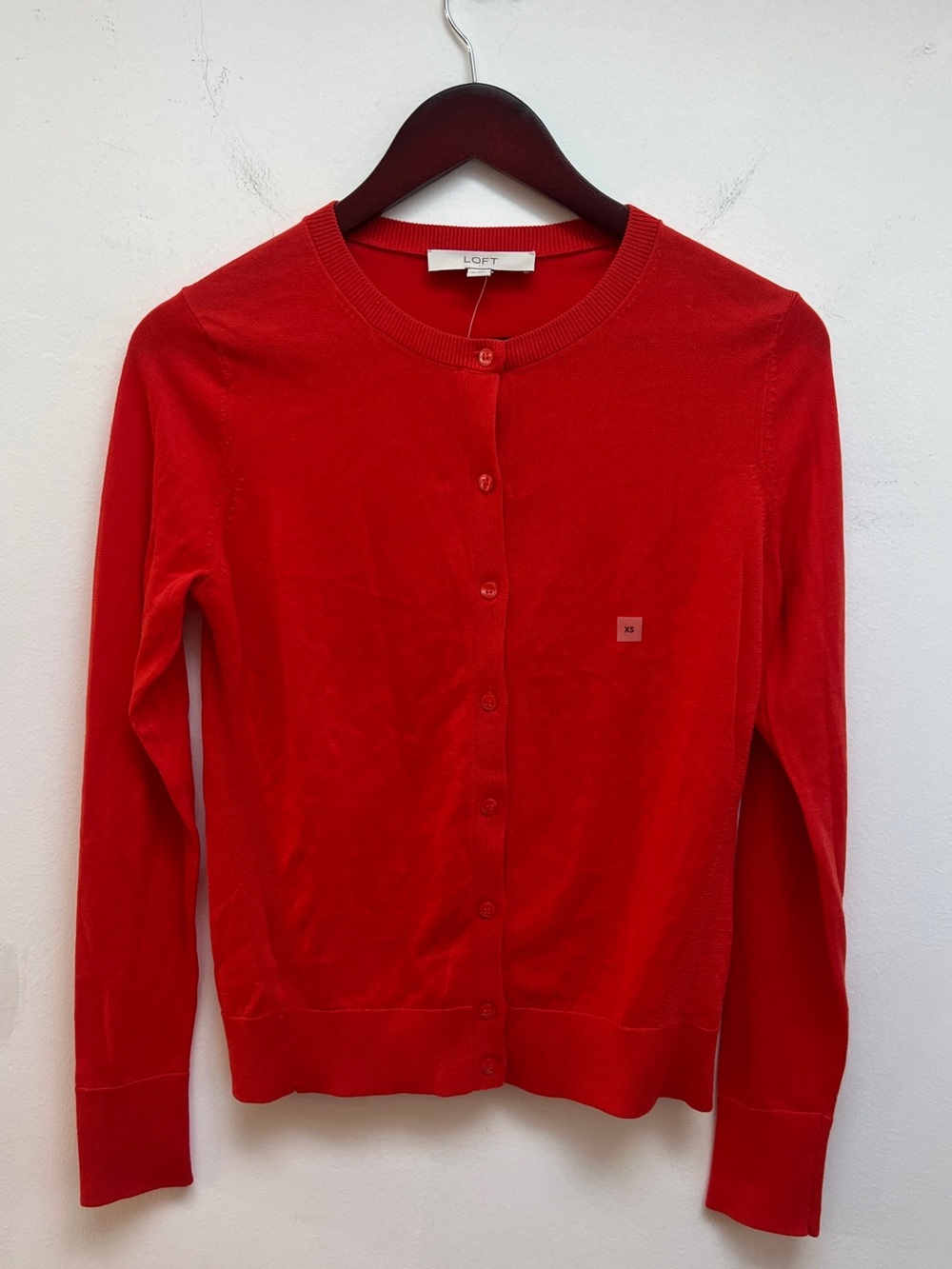 LOFT Women’s Red Button Down Cardigan Sweater Size XS NEW